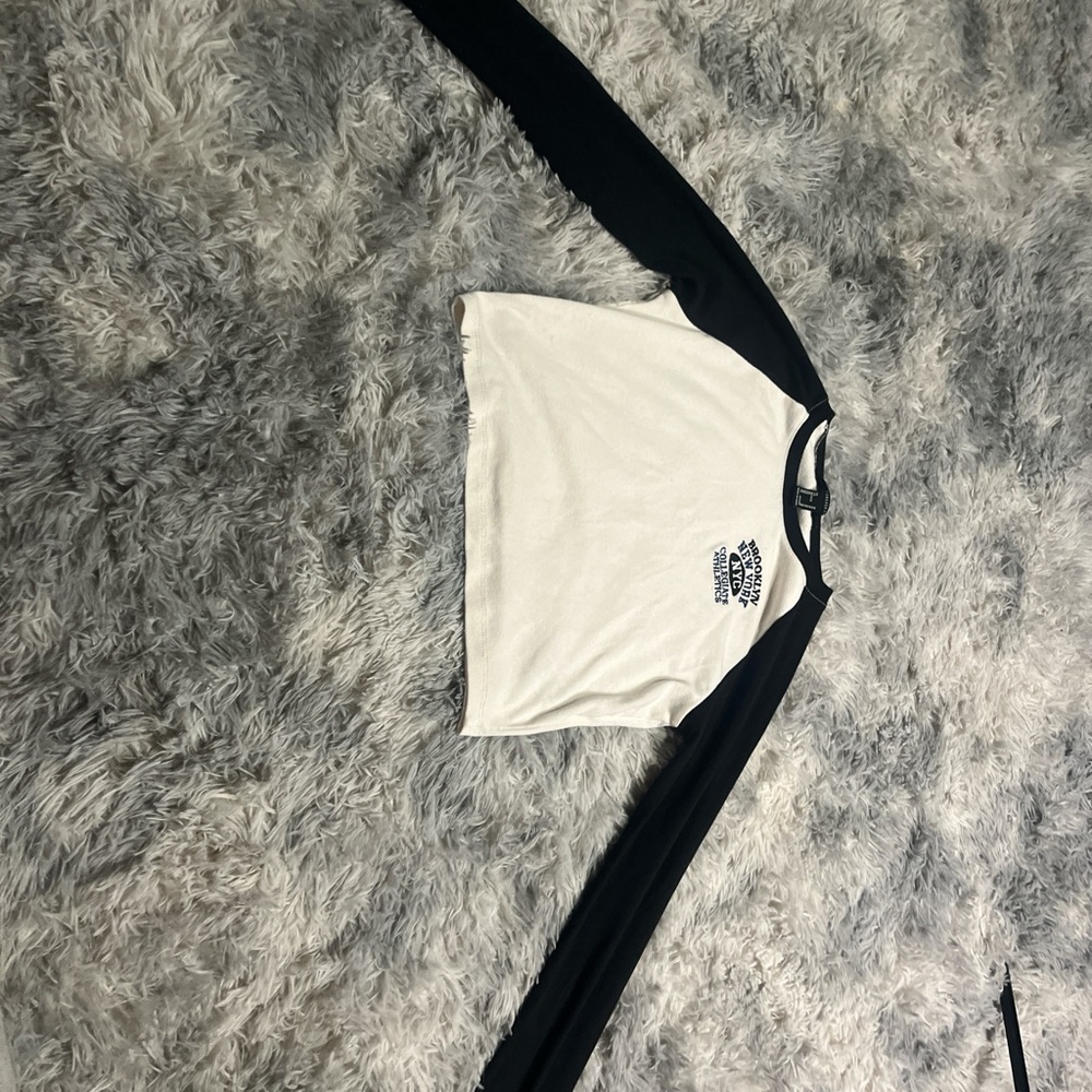 Black and White Long Sleeve Raglan Tee